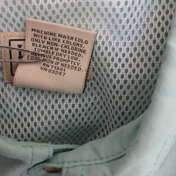 LL BEAN Shirt Mens Large Reg Vented Fishing Outdoor Short Sleeve Moss Green* - Picture 10 of 11